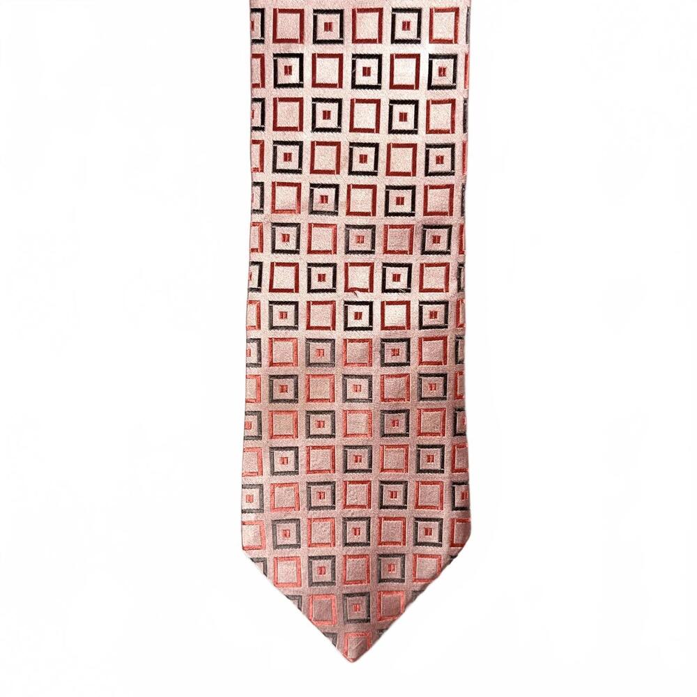 Vintage Frangi Pink Gray 100% Silk Luxury Tie Made in Italy